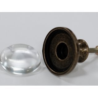 LaBlanche Bouton en métal avec cabochon en verre - grand, 2 différents au choix
