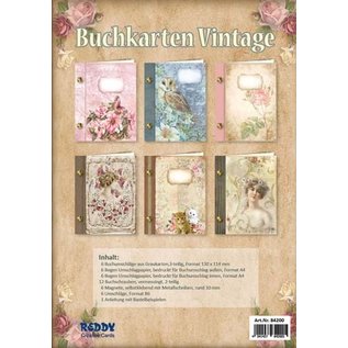 Set di artigianato, carte libro vintage, 6 pezzi!