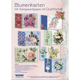 BastelSET, zur Gestaltung von 10 Blumenkarten mit Trasparentpapier!