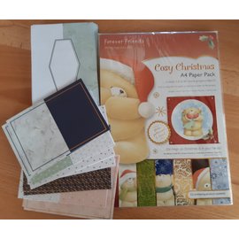 Forever Friends Forever Friends, Cozy Christmas, A4 Paper Pack + 12 Foiled Cards + 12 Konvolutter