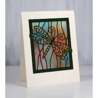 Penny Black Stamping template: Dragonfly in frame