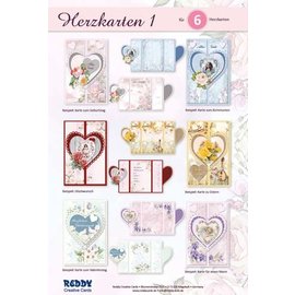 Set de cartes artisanales complet pour concevoir 6 cartes coeur!