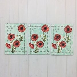 Wild Rose Studio`s A6 stamp: poppies, fence
