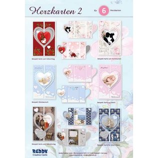 Set de manualidades, para 6 bonitas tarjetas de corazón, A6!