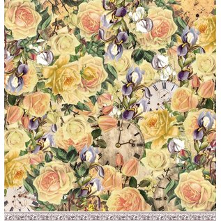 LaBlanche Designer paper, 30.5 x 30.05 cm, printed on both sides, flower collage