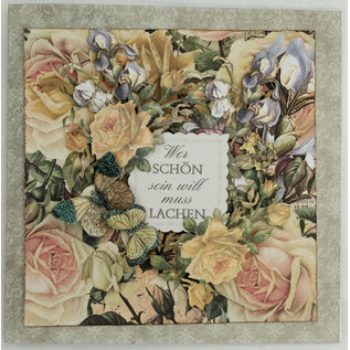 LaBlanche Designerpapier, 30,5 x 30,05 cm, doppelseitig bedruckt, Blumenkollage