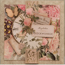 LaBlanche Designerpapir, 30,5 x 30,05 cm, trykt på begge sider, blomstercollage