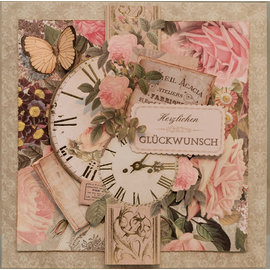 LaBlanche Designerpapier, 30,5 x 30,05 cm, doppelseitig bedruckt, Blumenkollage