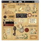 Prima Marketing und Petaloo Prima Markting, the Traverlers Memories, 29 Chipboard Teile