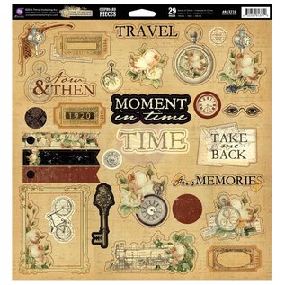 Prima Marketing und Petaloo Great marketing, the Traverlers Memories, 29 chipboard parts