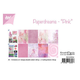 SET de papel A4 Paperdreams "Rosa" ¡10 hojas de las cuales 2 hojas de fotos 190gr!