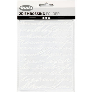 Prägefolder NEW! Embossing template, size 11x14 cm, thickness: 2 mm, writing / script