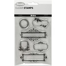 Stempel / Stamp: Transparent Silicone stamp, sheet 11x15.5 cm, 6 decorative frames / labels