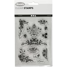 Stempel / Stamp: Transparent Silikonstempel, ark 11x15,5 cm, roser for evighet