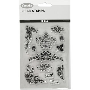 Stempel / Stamp: Transparent Sello de silicona, hoja 11x15.5 cm, rosas para la eternidad