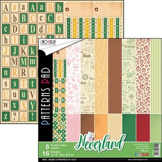 Karten und Scrapbooking Papier, Papier blöcke Blocco di design, Neverland 30,5 x 30,5 cm, 16 disegni con copertina, (8 stampati su entrambi i lati)