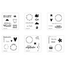 Craftemotions Stamp sets, transparent, various (DE) text stamps in selection