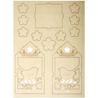 BASTELSETS / CRAFT KITS Set da sposa in legno per uccelli, 8,3x7,8x15,5 cm, 19 pezzi