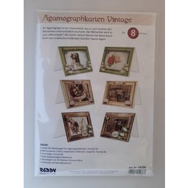 Håndværkskortsæt: Agamografkort vintage, 8 kort + konvolutter
