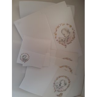 Karten Set zur Geburt: 6 Einladungskarten, 2 Menükarten, 6 Tischkarten  - LETZTE SETS!