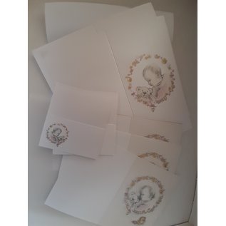 Set di carte di nascita: 6 biglietti d'invito, 2 carte menu, 6 carte segnaposto - ULTIMI SET!