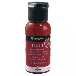 FARBE / MEDIA FLUID / MIXED MEDIA Textile color, pearl shimmer color, in cardinal red, 34 ml