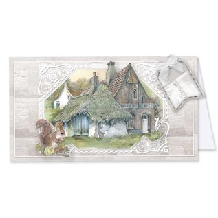 BASTELSETS / CRAFT KITS 2 dreamlike handicraft sets, for 12 cards! Country Houses!