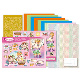 BASTELSETS / CRAFT KITS ¡Marij Rahder, señorita Mimi, para diseñar 3 cartas!