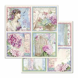 Stamperia, Papers for you  und Florella Craftlines, Stamperia, Hortensia, 20 x 20 cm, set de papier