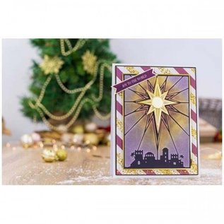 Crafter's Companion Sjablong, sjablong av plast, 12,7 x 17,7 cm, Nativity The Brightest Star