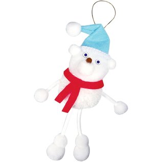 Kinder Bastelsets / Kids Craft Kits  Pomponset Glücksbringer  in Auswahl Rentier, Weihnachtsmann, Eisbär