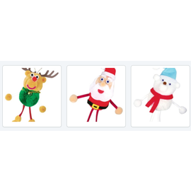 Kinder Bastelsets / Kids Craft Kits Pom pom set lucky charms in selection reindeer, Santa Claus, polar bear