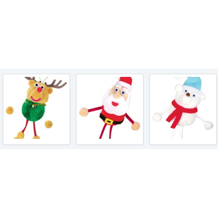 Kinder Bastelsets / Kids Craft Kits Pom pom sæt heldige charme i udvælgelse rensdyr, julemanden, isbjørn