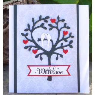 Wild Rose Studio`s Wild Rose Studio`s stampaggio e goffratura stencil "Love Uccello Albero"