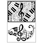 Stamp motif, A7 / 74 x 105 mm, transparent, music notes