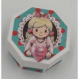 Yvonne Creations A4 feuilles coupées: Fille avec le coeur