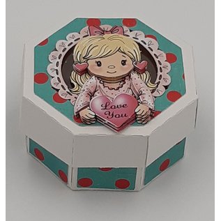 Yvonne Creations A4 cut sheets: Girl with heart