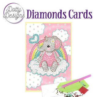 Yvonne Creations Cartes Dotty Designs Diamonds - Bébé éléphant rose