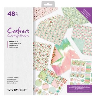 Crafter's Companion Bloc de papier pour cartes et scrapbooking, 48 feuilles, 30,5 x 30,5 cm, 180 g / m2!