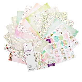 Crafter's Companion Papierblok voor kaarten en scrapbooking, 48 vellen, 30,5 x 30,5 cm, 180 g / m2!