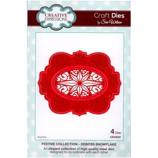 Stencil di taglio, Sue Wilson Festive Collection, deboss snowflake , Metall, 8,7 x 10,9 cm