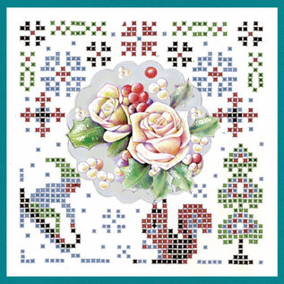 BASTELSETS / CRAFT KITS Sparkles Set 45, Les couleurs de l'hiver, fleurs d'hiver roses