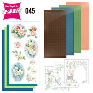 BASTELSETS / CRAFT KITS Sparkles Set 45, Les couleurs de l'hiver, fleurs d'hiver roses