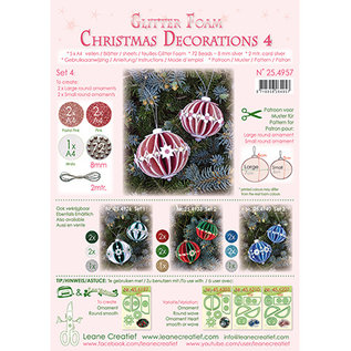 Leane Creatief - Lea'bilities und By Lene Christmas ball, glitter foam decoration, choice from set 1, 2, 3 or 4