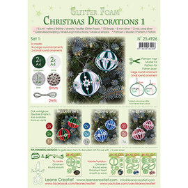 Leane Creatief - Lea'bilities und By Lene Weihnachtskugel, Glitter Foam Dekoration, Auswahl aus Set 1, 2, 3 oder 4