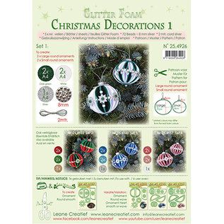 Leane Creatief - Lea'bilities und By Lene Christmas ball, glitter foam decoration, choice from set 1, 2, 3 or 4
