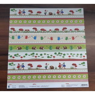 Karten und Scrapbooking Papier, Papier blöcke Carta 30,5 x 30,5 cm, premium, "funghi fortunati" 4 diversi motivi