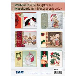 Karten, Bastelset, Moreheads für 6 weihnachtliche Grußkarten mit Transparentpapier