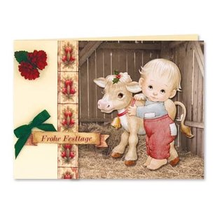 Cards, craft set, moreheads for 6 Christmas greeting cards with transparent paper