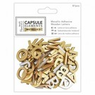 Docrafts / Papermania / Urban 81 lettere in legno rifinite con oro metallizzato